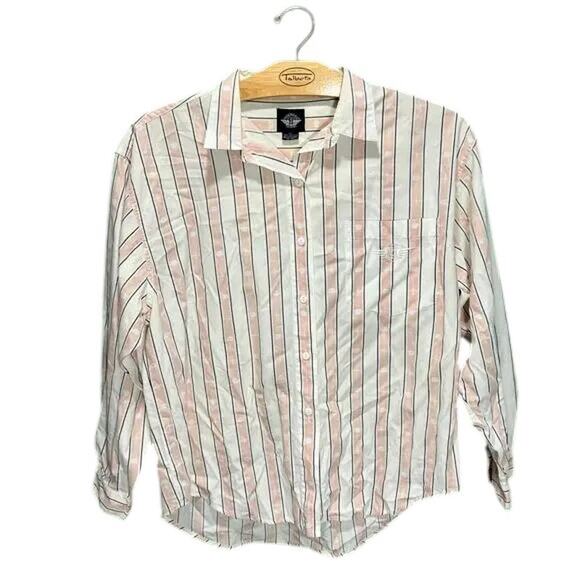 Dockers L Striped Button Down Shirt 100 Cotton Long Sleeve Classic - Picture 2 of 7